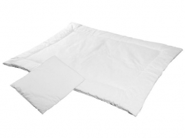 100% MEDVILNĖS patalynės komplektas: antklodė ir pagalvė, 135x100cm, 40x60cm,  Babymatex (0183)