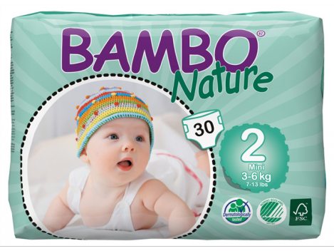 BAMBO Nature mini ekologiškos sauskelnės 3-6kg, 30vnt | Foxshop.lt