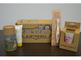 DANTUKŲ FĖJOS dovanų rinkinys mergaitei (pasta, šepetukas, puodelis, krepšys) Jack N'Jill, 1 vnt