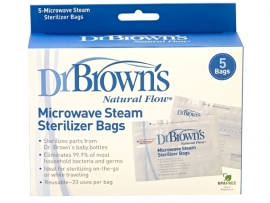 Dr.Brown's Natural Flow Mikrobangų krosnelės sterilizavimo maišeliai 5 vnt. Naudoti 20 kartų  (960)