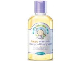 EARTH FRIENDLY BABY Organic Mandarin mandarinų kvapo šampūnas ir kūno pausiklis kūdikiams, 250ml