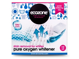 ECOZONE Dėmių valiklis+baliklis su aktyviuoju deguonimi baltiems skalbiniams tabletės, 12vntx20g