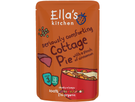 EKOLOGIŠKA Ella's Kitchen JAUTIENOS ir DARŽOVIŲ tyrė pagardinta CINAMONU nuo 10 mėn. Cottage Pie, 190g.
