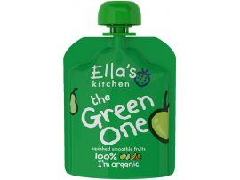 EKOLOGIŠKA Ella's Kitchen OBUOLIŲ, KRIAUŠIŲ, BANANŲ ir KIVI tyrelė vaikams nuo 1 metų The Green One, 90g.