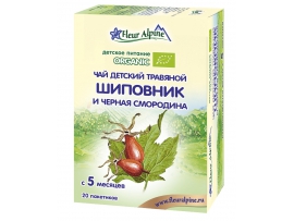 Ekologiška ERŠKĖTUOGIŲ ir JUODŲJŲ SERBENTŲ ARBATA, kūdikiams nuo 5 mėn. FLEUR ALPINE, neto masė 30g (20 pakelių vokeliuose)