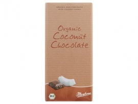 Ekologiškas pieninis šokoladas su kokosų gabaliukais MEYBONA, 100g