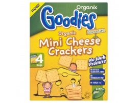 EKOLOGIŠKI krekeriai su sūriu, vaikams nuo 1 m., Organix Goodies, 4x20 g
