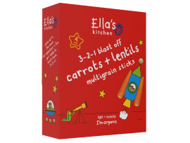 EKOLOGIŠKOS Ella's Kitchen KUKURŪZŲ LAZDELĖS su LEŠIAIS, POMIDORAIS, MORKOMIS, SVOGŪNAIS, vaikams nuo 1 metų, 4x15g.