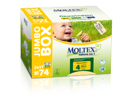 Ekologiškos MOLTEX NATURE maxi sauskelnės 4 dydis, 7-18kg, 74 vnt., Jumbo box