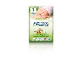 Ekologiškos MOLTEX NATURE newborn sauskelnės 1 dydis, 2-4kg, 23 vnt.