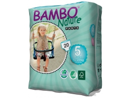 EKOLOGIŠKOS sauskelnės - kelnaitės BAMBO Nature, 5 Junior (12-20 kg), 20 vnt.