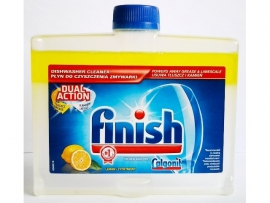 FINISH Dual Action Lemon riebalų ir kalkių nuosėdų valiklis indaplovėms, 250ml