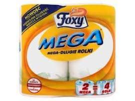 FOXY Mega 2=4 virtuvinis popierinis rankšluostis, 2 ritinėliai