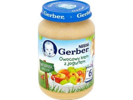 GERBER Vaisių tyrelė su jogurtu, kūdikiams nuo 6 mėn., 190g