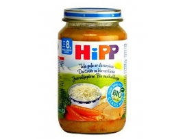 HiPP Bio daržovės su bio - veršiena kūdikiams nuo 8 mėn., neto masė 220g