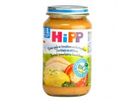 HiPP BIO daržovės su vištiena, kūdikiams nuo 8 mėn., neto masė 220g