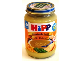 HiPP BIO daržovių sriuba su vištiena, kūdikiams nuo 6mėn., neto masė 190g