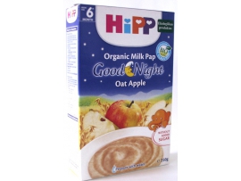 HiPP BIO Labos nakties pieniška košė su avižom ir obuoliais kūdikiams nuo 6 mėn., neto masė 250g