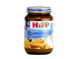 HiPP BIO Labos nakties pieniška košelė su kūdikių sausainiais, kūdikiams nuo 4 mėn., neto masė 190g