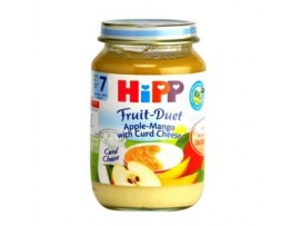 HiPP BIO obuoliai, mango su varškės kremu, kūdikiams nuo 7 mėn., neto masė 160g