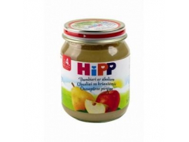 HiPP BIO obuoliai su kriaušėm, kūdikiams nuo 4 mėn., neto masė 125g