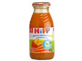 HIPP BIO Obuolių - morkų sultys kūdikiams nuo 4 mėn, neto tūris 200ml