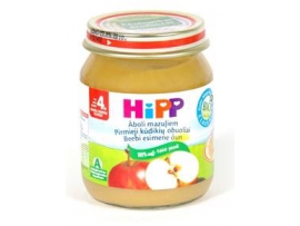 HiPP BIO pirmieji kūdikių obuoliai, kūdikiams nuo 4 mėn., neto masė 125g