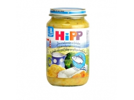 HiPP BIO žuvis su makaronais ir daržovėmis, kūdikiams nuo 8 mėn. neto masė 220g