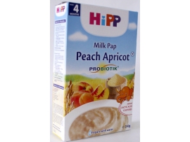 HiPP pieniška košė su persikais ir abrikosais su probiotikais kūdikiams nuo 4 mėn., neto masė 250g