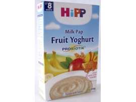 HiPP pieniška košė su vaisiais ir jogurtu su probiotikais kūdikiams nuo 8 mėn., neto masė 250g