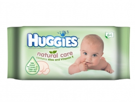 HUGGIES Natural Care drėgnos servetėlės, 56vnt.