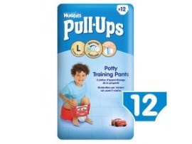 HUGGIES Pull-Ups sauskelnės-kelnaitės berniukams, L dydis (16-23 kg) 12vnt.