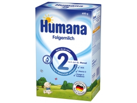HUMANA Folgemilch 2 + PREBIOTIK pieno mišinys kūdikiams nuo 6mėn, neto masė 600g