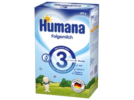 HUMANA Folgemilch 3 + PREBIOTIK pieno mišinys kūdikiams nuo 10mėn, neto masė 600g