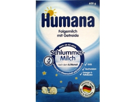 HUMANA Good Night + PREBIOTIK pieno mišinys kūdikiams nuo 6mėn, neto masė 600g