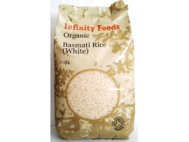 INFINITY FOODS ekologiški baltieji basmati ryžiai,1kg