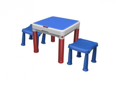 KONSTRAVIMO staliukas Lego kaladėlėms su 2 kėdutėmis, 3-7 m. vaikams Keter  | Foxshop.lt