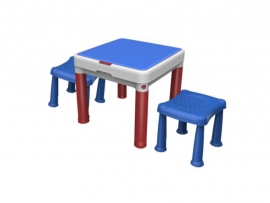 KONSTRAVIMO staliukas Lego kaladėlėms su 2 kėdutėmis, 3-7 m. vaikams Keter