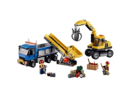 Konstruktorius Ekskavatorius ir sunkvežimis, LEGO City Demolition, 5-12 m. vaikams (60075)