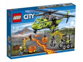 LEGO City Volcano Explorers Vulkano atsargų tiekimo sraigtasparnis, 7-12 m. vaikams (60123)