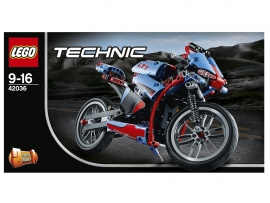 LEGO Technic Gatvių motociklas, 9-16 metų vaikams (42036)