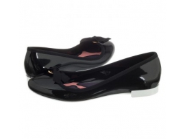 Lemon Jelly Czarne Bow 01 Black/White  (LJ1-a) bateliai