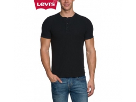 Levis® SS ® SLIM WAFFLE HENLEY JET BLACK marškinėliai