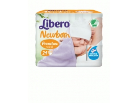 LIBERO Newborn Premature sauskelnės neišnešiotiems ir mažo svorio naujagimiams (1,2 - 2,5 kg), 24 vnt.