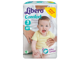 LIBERO Comfort Fit sauskelnės, 3 dydis (4-9 kg), 88 vnt.