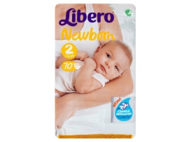 LIBERO Newborn sauskelnės, 2 dydis (3-6kg), 70 vnt.