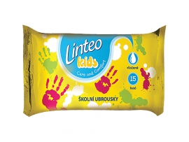 LINTEO Kids School drėgnos servetėlės vaikų rankytėms, 15vnt