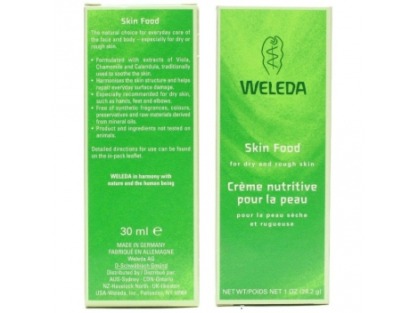 MAITINAMASIS kremas ypač sausai kūno odai Skin Food Weleda, 30 ml |  Foxshop.lt