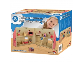 MEDINIS lėlių namelis, 34,2x26,8x19,4 cm. 19 det., vaikams nuo 3 m. Marionette (56472)