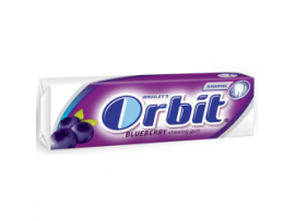 MĖLYNIŲ SKONIO kramtomoji guma, Orbit Blueberry,  14g